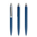 prodir® Druckkugelschreiber QS01 Soft Touch PRS Push, blaue Mine, dunkelblau/silber satiniert