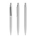 prodir® Druckkugelschreiber QS01 Soft Touch PRS Push, blaue Mine, zementgrau/silber satiniert