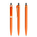 prodir® Druckkugelschreiber QS01 Soft Touch PRT Push, blaue Mine, orange/silber poliert
