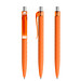 prodir® Druckkugelschreiber QS01 Soft Touch PRT Push, blaue Mine, orange/silber satiniert