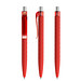 prodir® Druckkugelschreiber QS01 Soft Touch PRT Push, blaue Mine, rot/silber satiniert