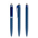 prodir® Druckkugelschreiber QS01 Soft Touch PRT Push, blaue Mine, dunkelblau/silber satiniert
