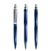 prodir® Druckkugelschreiber QS20 PMS Push, blaue Mine, dunkelblau/silber satiniert