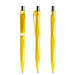 prodir® Druckkugelschreiber QS20 PMT Push, blaue Mine, gelb/silber poliert