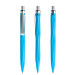 prodir® Druckkugelschreiber QS20 Soft Touch PRS Push, blaue Mine, cyanblau/silber satiniert