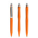 prodir® Druckkugelschreiber QS20 Soft Touch PRS Push, blaue Mine, orange/silber satiniert