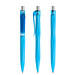 prodir® Druckkugelschreiber QS20 Soft Touch PRT Push, blaue Mine, cyanblau/silber satiniert