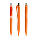 prodir® Druckkugelschreiber QS20 Soft Touch PRT Push, blaue Mine, orange/silber poliert