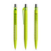 prodir® Druckkugelschreiber QS40 Soft Touch PRT Push, blaue Mine, gelbgrün/silber poliert