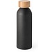 QUETA. Aluminiumflasche mit Bambusdeckel 550 ml, Schwarz