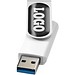 Rotate USB-Stick 3.0 mit Doming, weiss, 64GB