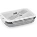SAFFRON. Lunchbox. Faltbare hermetische Frischhaltebox aus Silikon und PP 640 mL, Hellgrau