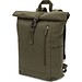 SAINT. Roll-Top-Rucksack aus recyceltem Baumwolle und recyceltem Polyester (380 g/m²), Dunkelgrün