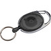 Schlüsselanhänger mit Karabiner und ausziehbarem Schlüsselring, schwarz