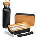 Set aus Lunchbox und Trinkflasche, schwarz