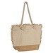 Strandtasche mit Juteboden und Fransen , beige