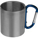 Tasse aus Metall mit Karabinerhaken, blau