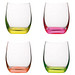 Vanilla Season® HATTA mix 4er Set Bohemia Crystal Gläser, Neonfarben, farbig gemischt