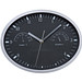 Wanduhr mit Hygro- und Thermometer, oval, schwarz