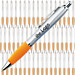 Werbe-Set: 400 LANCE® Kugelschreiber Rio Satin, inkl. Druck, blaue Mine, silber/orange