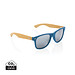XD COLLECTION Sonnenbrille aus Bambus und RCS recyceltem Kunststoff, blau