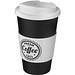 Americano® 350 ml Isolierbecher mit Schutzring & auslaufsicherem Schraubverschluss, schwarz / weiß