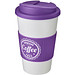Americano® 350 ml Isolierbecher mit Schutzring & auslaufsicherem Schraubverschluss, weiß/lila