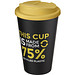 Americano® Eco 350 ml recycelter Becher mit auslaufsicherem Deckel, gelb