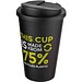 Americano® Eco 350 ml recycelter Becher mit auslaufsicherem Deckel, schwarz/schwarz
