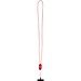 Anser Smartphone Lanyard aus recyceltem Kunststoff mit 27 W 5-in-1 integriertem Kabel, rot