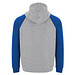 Badet zweifarbiger Kapuzenpullover für Kinder, heather grau / royalblau, 5/6