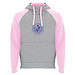 Badet zweifarbiger Kapuzenpullover für Kinder, heather grau / hellrosa, 5/6