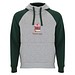 Badet zweifarbiger Kapuzenpullover für Kinder, heather grau / dunkelgrün, 5/6