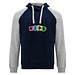 Badet zweifarbiger Kapuzenpullover für Kinder, Navy Blue / heather grau, 5/6