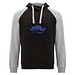 Badet zweifarbiger Kapuzenpullover für Kinder, schwarz / heather grau, 5/6