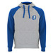 Badet zweifarbiger Kapuzenpullover Unisex, heather grau / royalblau, 2XL