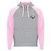 Badet zweifarbiger Kapuzenpullover Unisex, heather grau / hellrosa, 2XL