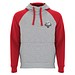 Badet zweifarbiger Kapuzenpullover Unisex, heather grau / rot, 2XL