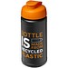 Baseline 500 ml recycelte Sportflasche mit Klappdeckel, schwarz/orange