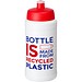 Baseline Recycelte Sportflasche, 500 ml, weiß/rot