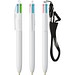 BIC® 4 Colours® Fashion mit Lanyard Kugelschreiber Weiß