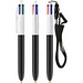 BIC® 4 Colours® Kugelschreiber + Umhängeband Weiß/Schwarz