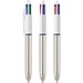 BIC® 4 Colours® Shine Kugelschreiber Weiß/Silbermetallic