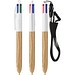 BIC® 4 Colours® Wood Style mit Lanyard Weiß/Naturholz