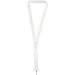 Bucks Sublimation Lanyard mit Schnappverschluss aus recyceltem PET Kunststoff, weiss, 20mm