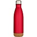 Cove 500 ml doppelwandige, vakuumisolierte Trinkflasche aus Edelstahl mit Korkdetails, rot