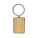 Eckiger Schlüsselring aus RCS rec. Zinklegierung mit Bambus, silber, braun