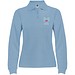 Estrella Langarm Poloshirt für Damen, himmelblau, 3XL