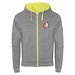 Fuji Kaputzensweatjacke Unisex, heather grau / Fluor Yellow, L