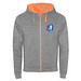 Fuji Kaputzensweatjacke Unisex, heather grau / Fluor Orange, L